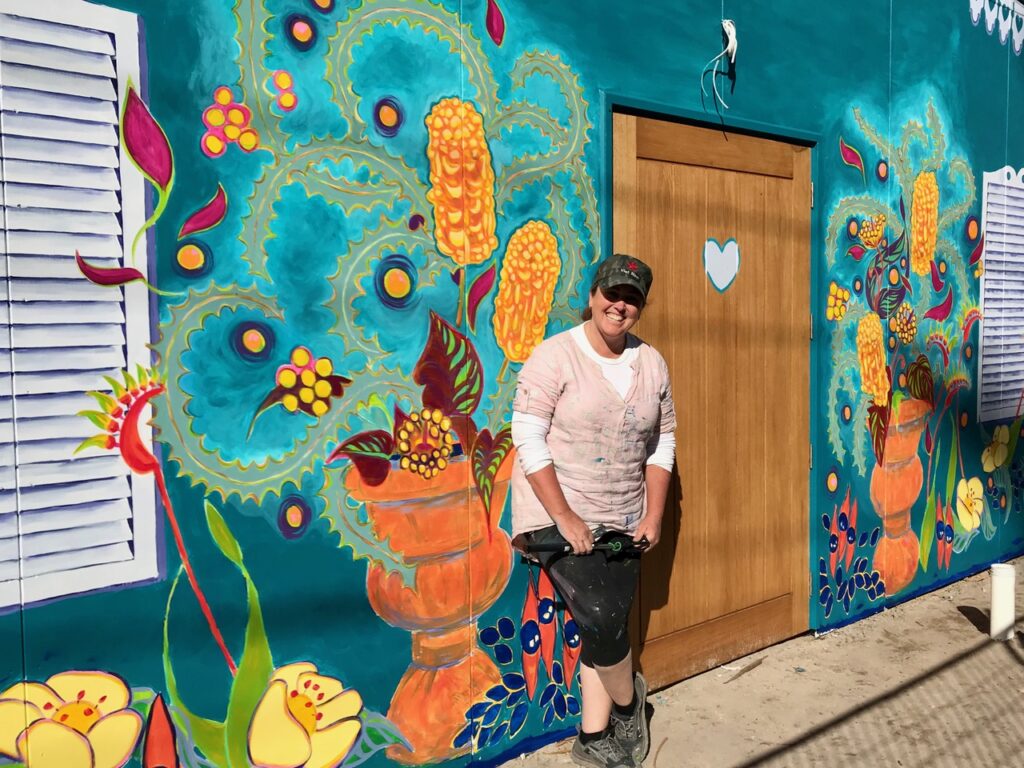 artist anita revel completed the mural in 14 days with a one-inch brush