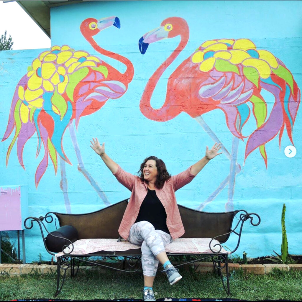 flamingo mural in fremantle