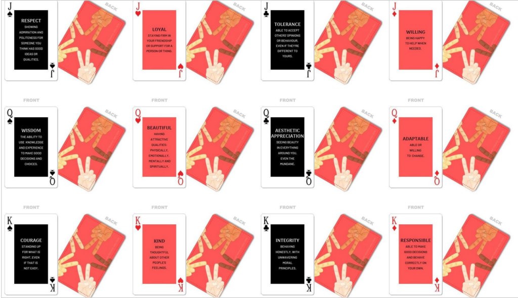 values and virtues playing cards